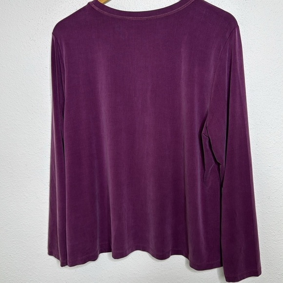 Eileen Fisher Cupro crew neck Size L NEW Jam Lagenlook  NWT - Picture 3 of 3